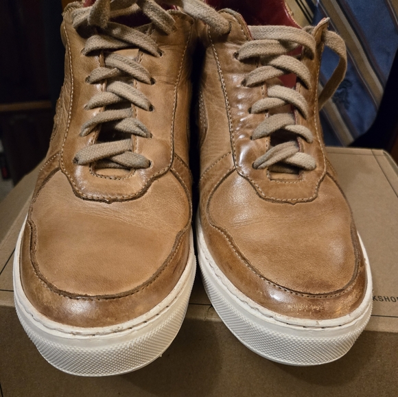 BED|STU ANDROMEDA Tan Leather Sneakers With Hidden Wedge - Picture 6 of 7